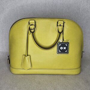 Louis Vuitton Yellow Epi Leather Alma PM Tote Bag Purse Handbag with COA
